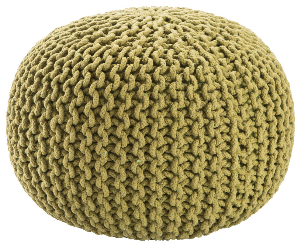 Jaipur Living Visby Textured Round Pouf, Fern