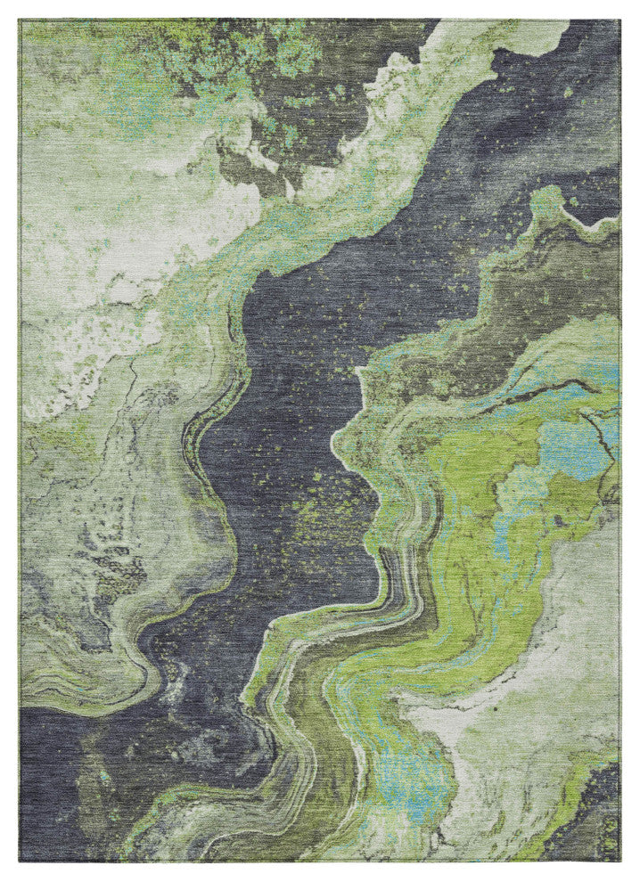 Machine Washable Indoor/Outdoor Chantille ACN1907 Aloe 3' x 5' Rug