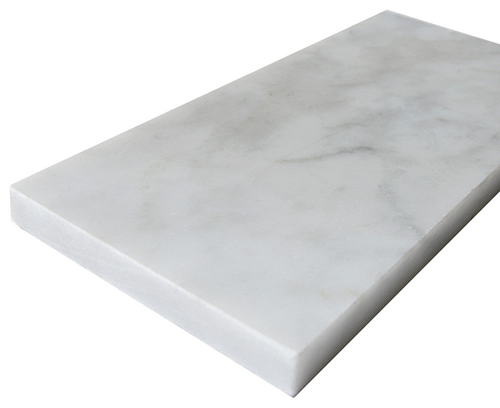 Carrara White Marble Field Tile, Polished, Sample