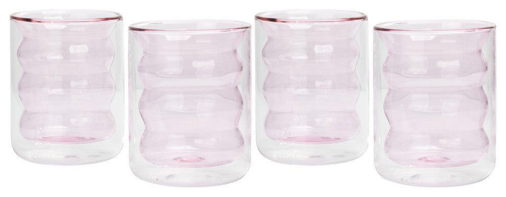 Waves Blush Water Glass, Set of 4