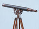 Floor Standing Antique Copper With Leather Anchormaster Telescope 65''