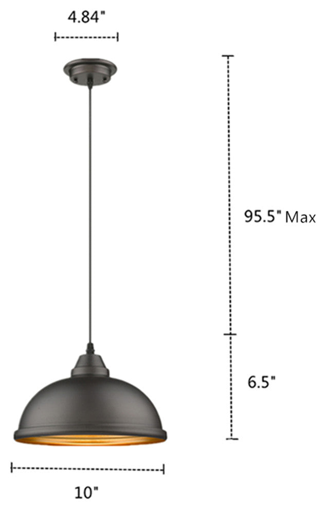 Ironclad 1-Light Rubbed Bronze Ceiling Mini Pendant 10"
