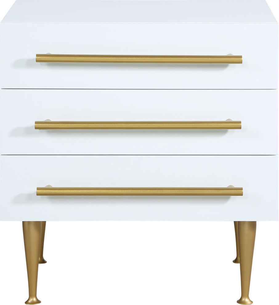 Marisol Night Stand, Rich White Finish