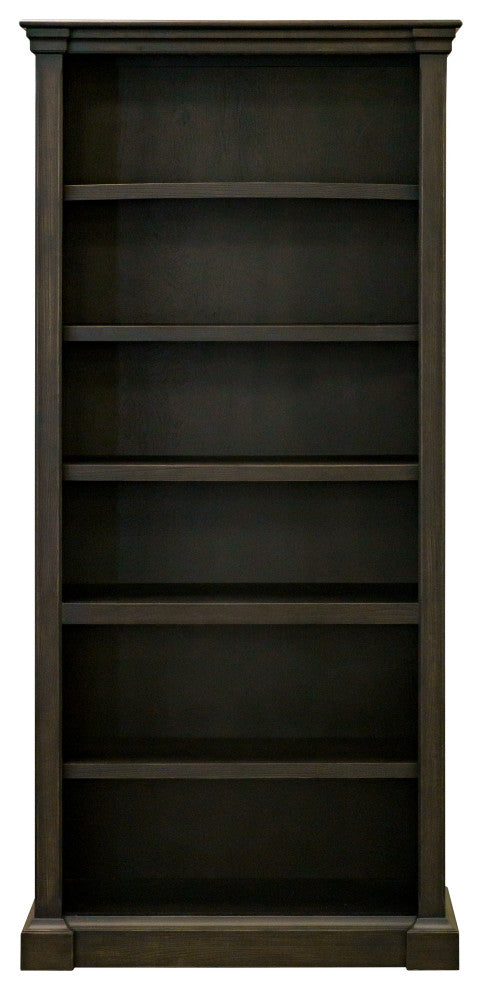 Traditional Wood Open Bookcase Office Shelving Fully Assembled Dark Brown