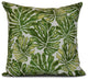 18x18", Palm Leaves, Floral Print Outdoor Pillow, Green