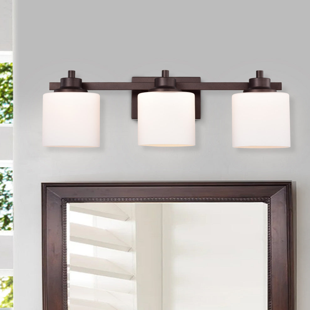 CHLOE Lighting SOLBI Contemporary 3-Light Oil Rubbed Bronze Bath Fixture