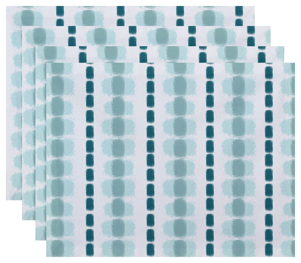 Watercolor Stripe, Stripe Print Placemat, Set of 4, Teal