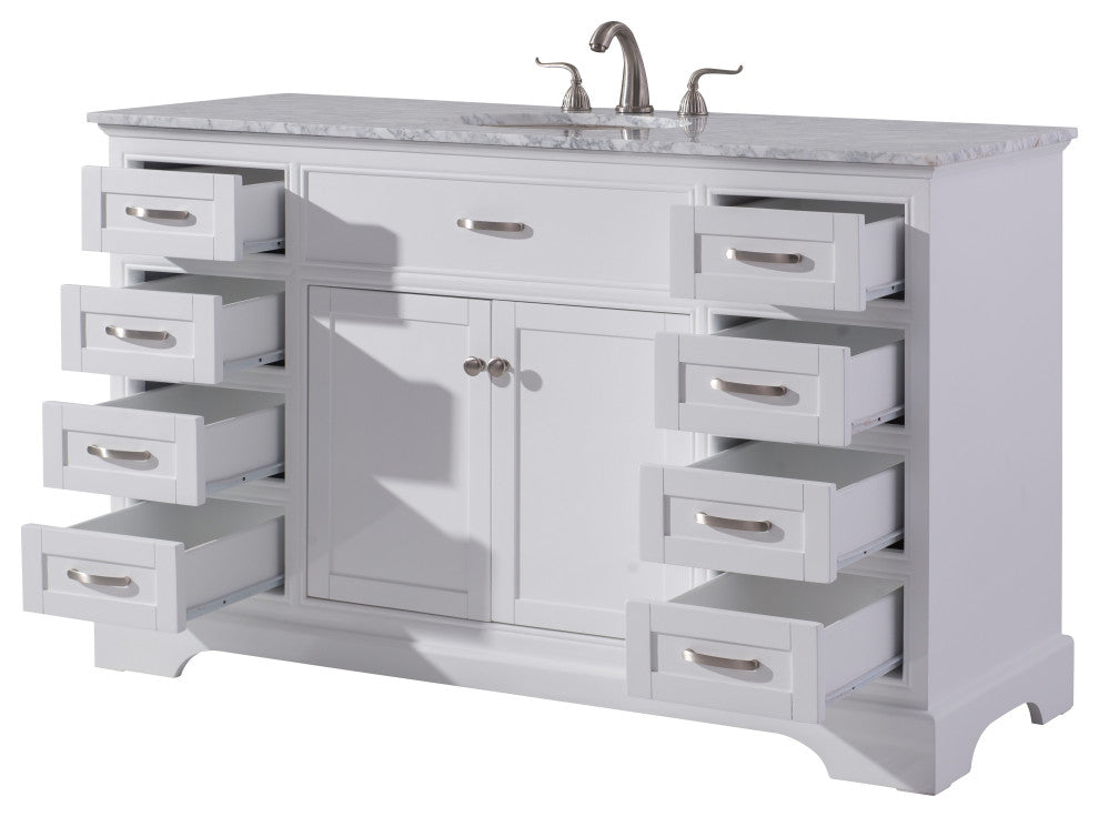 56" Contemporary Style Single Sink Bathroom Vanity Model 2422-56 WK