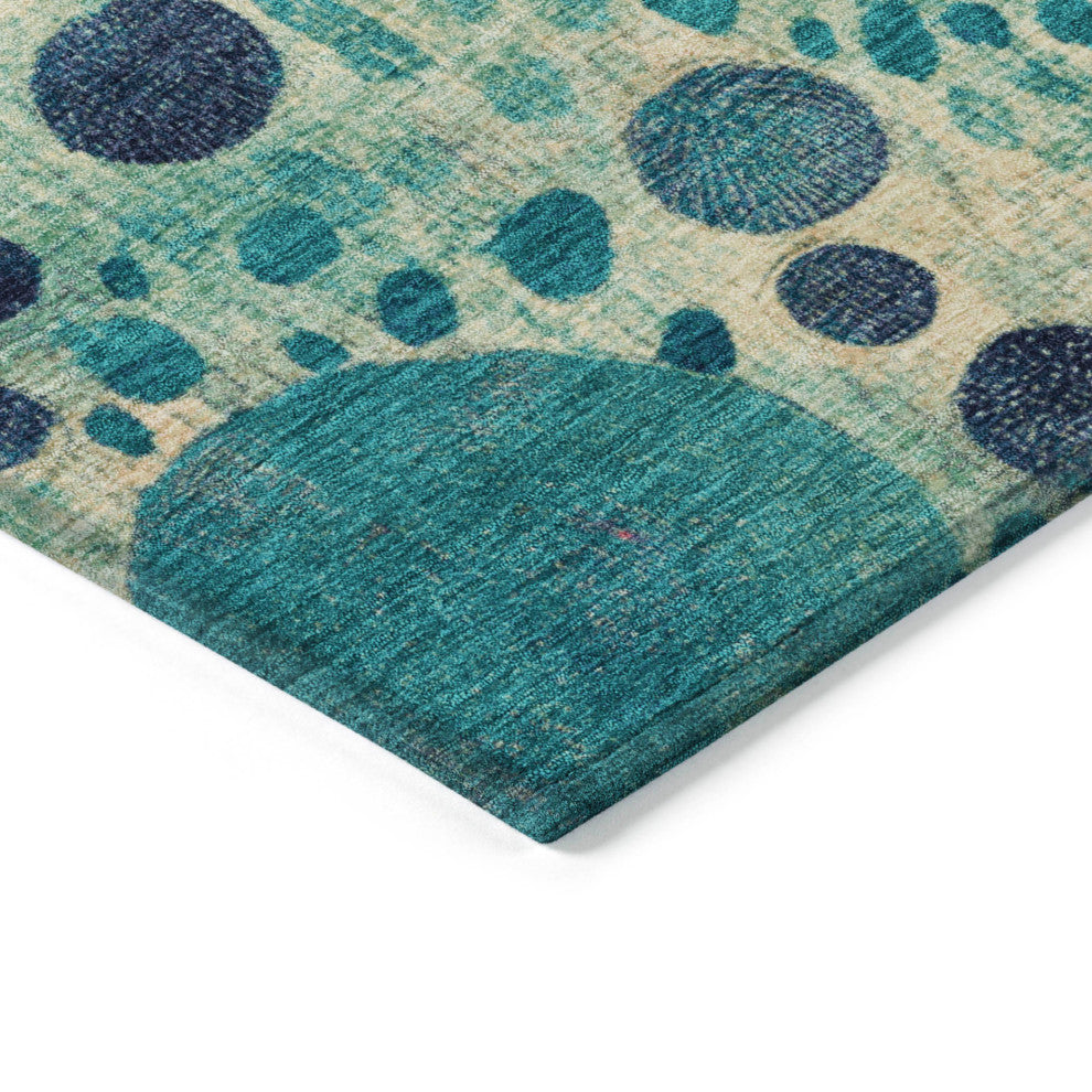 Machine Washable Indoor/Outdoor Chantille ACN1895 Teal 8' x 10' Rug