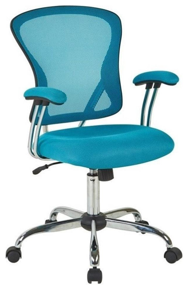 Juliana Task Chair with Blue Mesh Fabric Seat