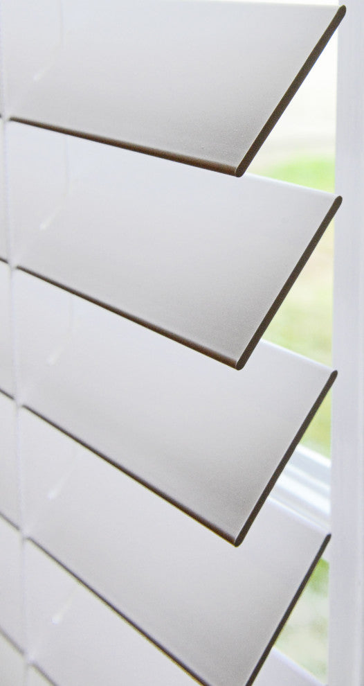 Linen Avenue Custom Cordless Faux Wood Blind , 39 1/2Wx48H Flush Inside Mount