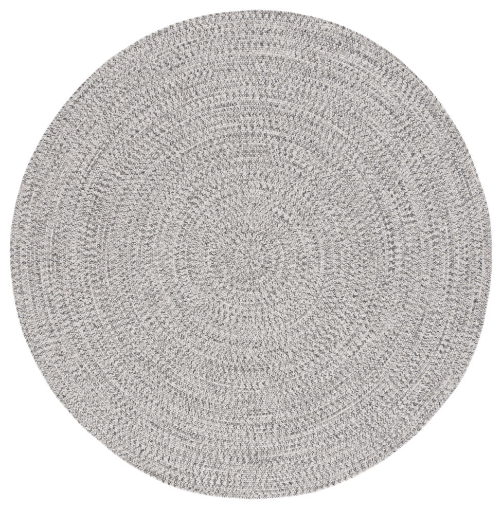 Safavieh Braided BRA201 Rug Machine-Washable, Grey/Ivory, 4' Round