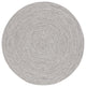 Safavieh Braided BRA201 Rug Machine-Washable, Grey/Ivory, 4' Round