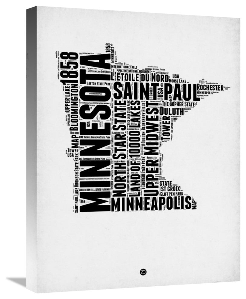 "Minnesota Word Cloud 2" Fine Art Print