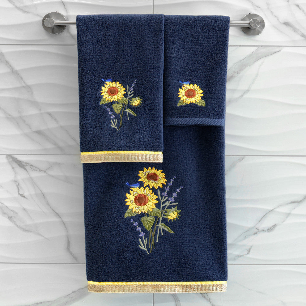 Linum Home Textiles 100% Turkish Cotton GIRASOL 3PC Embellished Towel Set