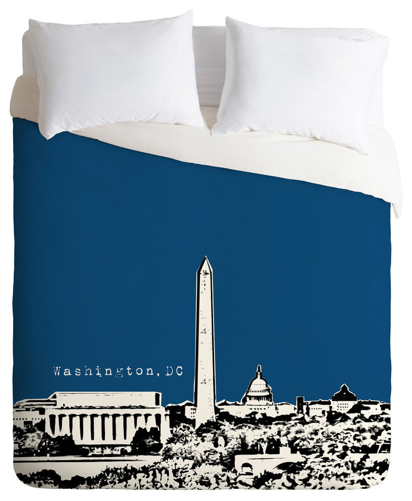 Deny Designs Bird Ave Washington Navy Duvet Cover - Lightweight