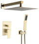 10"Wall Mounted Rainfall Shower System, Brushed Gold