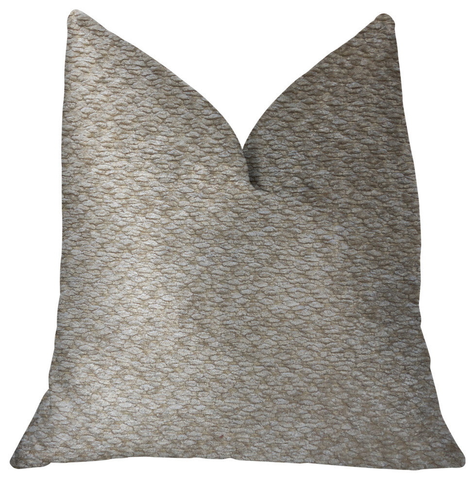 Crme Brulee Beige Luxury Throw Pillow, 18"x18"