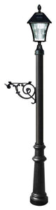 Post System Only With Bayview Solar Lamp, Support Bracket And Fluted Base, Black