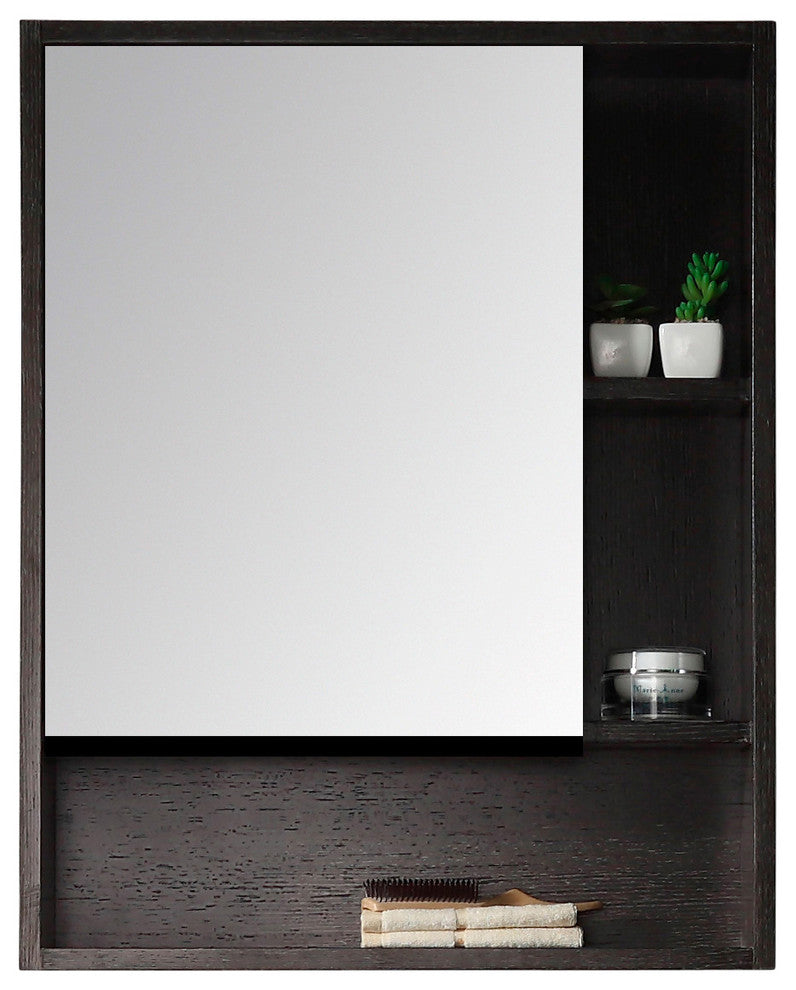 Fine Fixtures Surface Mount Bathroom Medicine Cabinet, Black.