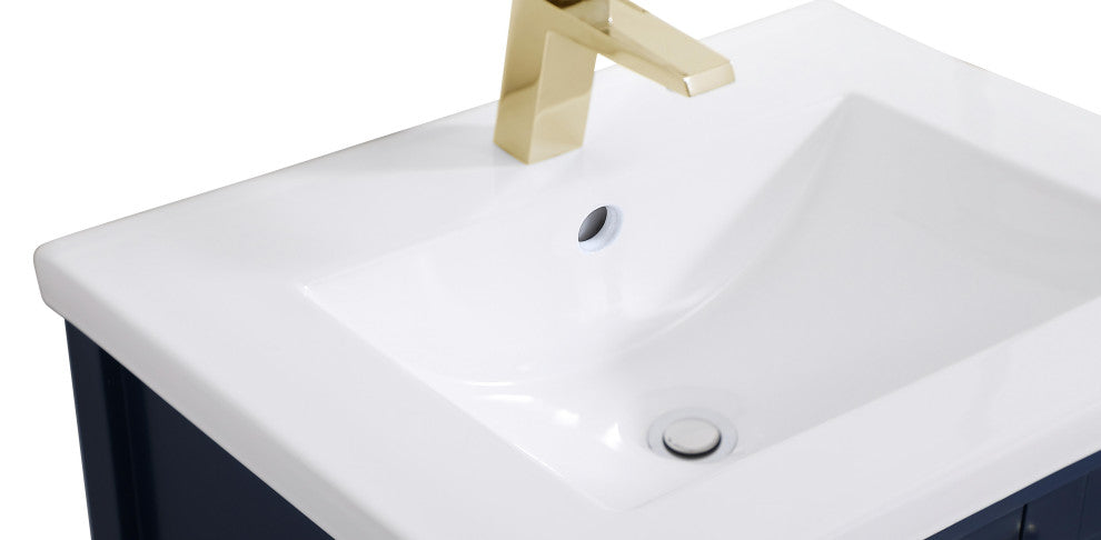 24" Single Bathroom Vanity Set, White, Blue, 24