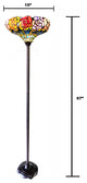 AZALEA Tiffany-Style Floral Stained Glass Torchiere Floor Lamp, 67"