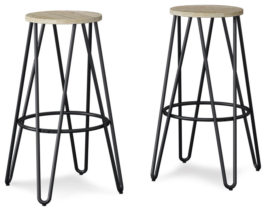 Simeon 30 inch Metal Bar Stool with Wood Seat