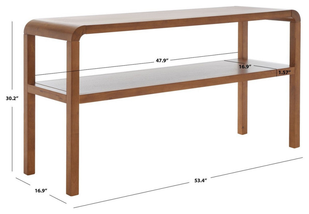 Safavieh Omara 2 Tier Console Table, Walnut