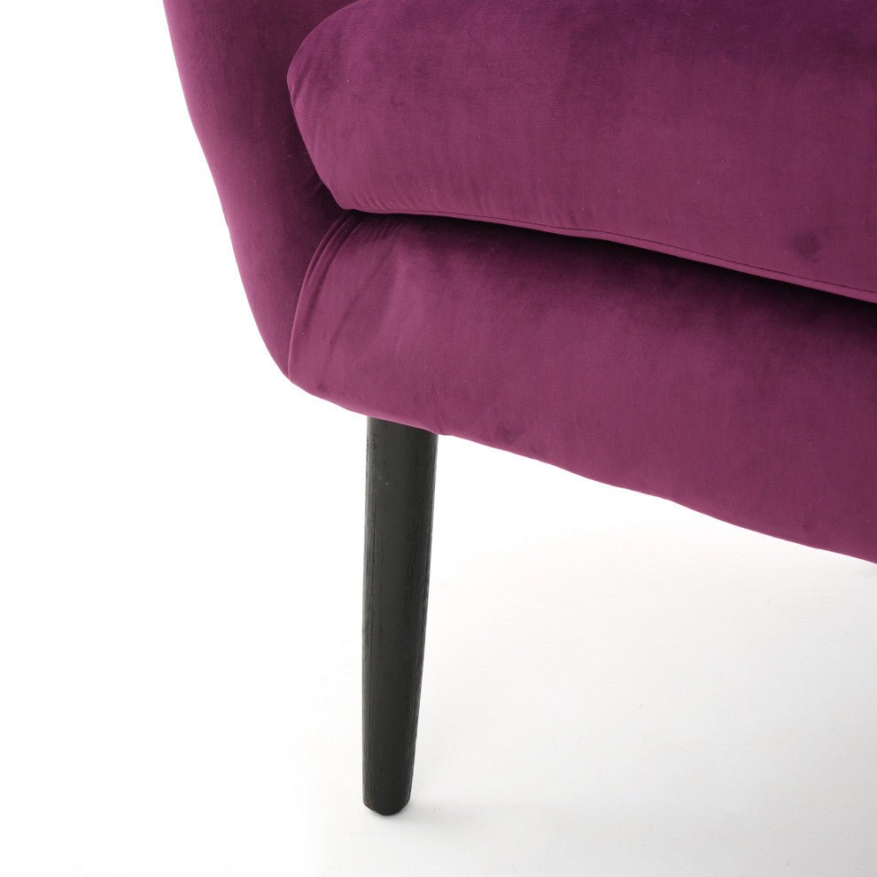 GDF Studio Kotop Contemporary New Velvet Wingback Arm Chair, Fuchsia