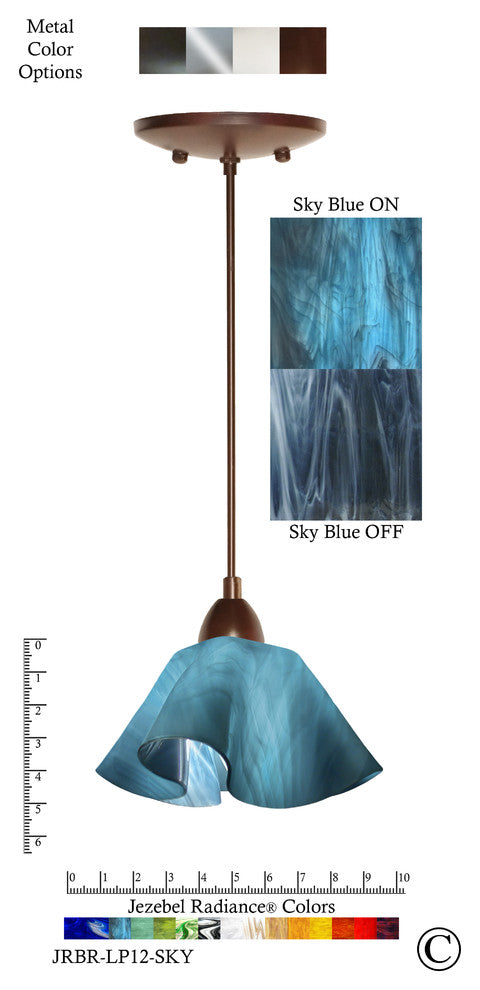 Jezebel Radiance Lily Pendant, Small, Sky Blue