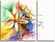 "Abstract Multi-color Flower Fusion" Metal Wall Art, 3 Panels, 36"x28"