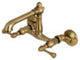 Kingston 6" Adjustable Center Wall Mount Kitchen Faucet, Antique Brass