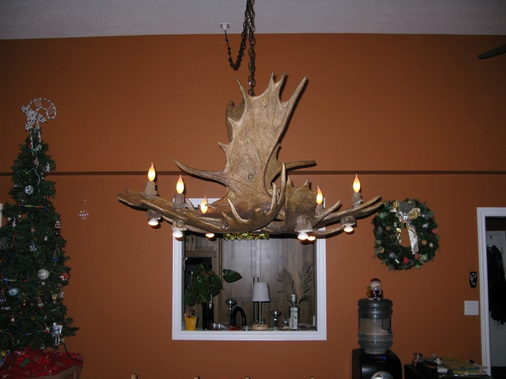 Real Antler Moose Pool Table Deer Chandelier Light
