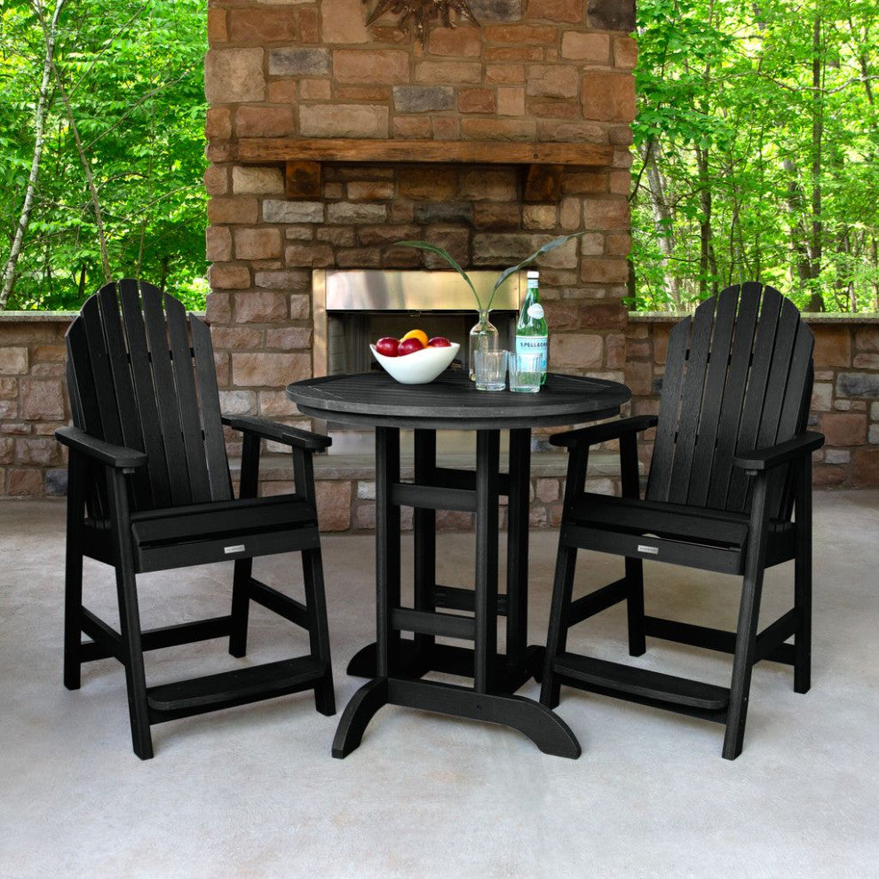 Hamilton 3-Piece Round Counter-Height Dining Set, Black