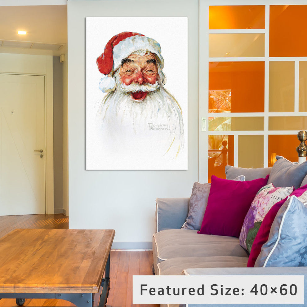 "Santa Claus Gallery" by Norman Rockwell, 26x18x1.5"