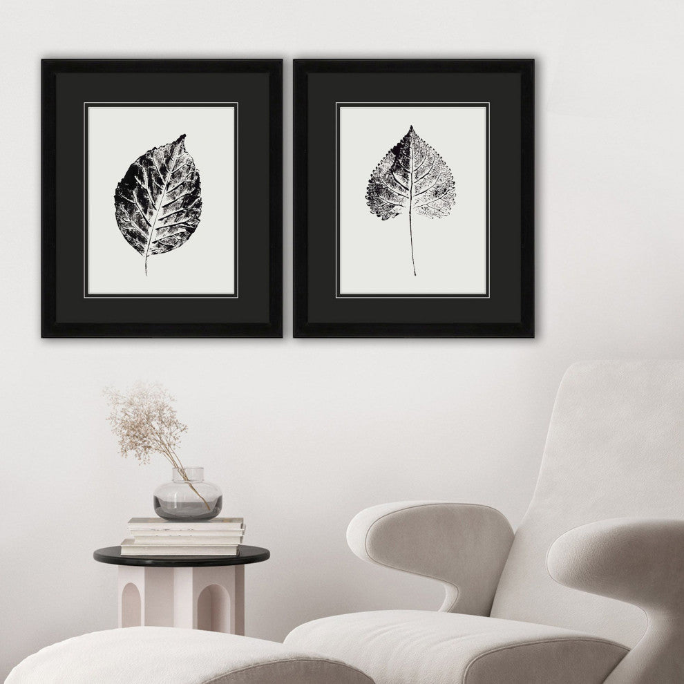 Black Print Leaf I Framed Art, 2-Piece Set
