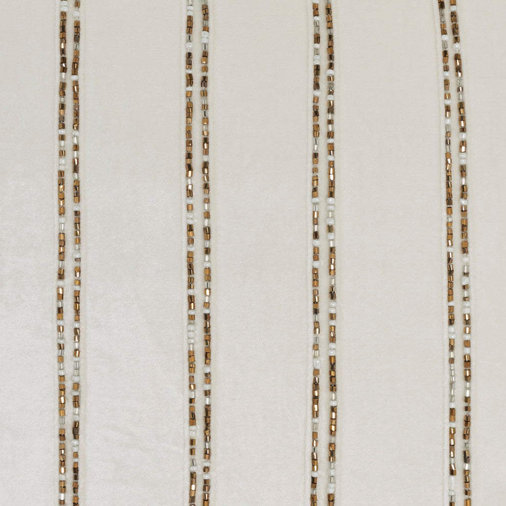 Nourison Home 12"x21" Mina Victory Sofia Beaded Stripes Ivory Throw Pillows