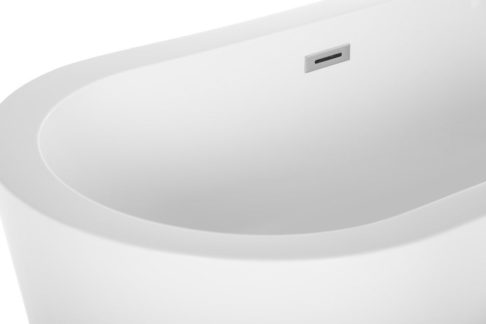 Empava 59" Luxury Freestanding Bathtub Acrylic Soaking Tub Modern Standalone