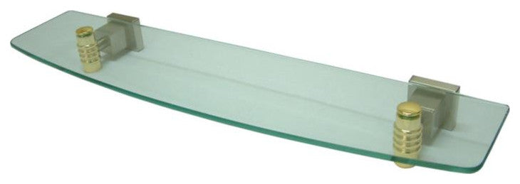 Glass Shelf, Satin Nickel/Polished Brass