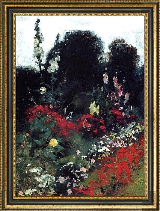 John Singer Sargent Corner of a Garden Framed Premium Canvas Print, 18"x27"