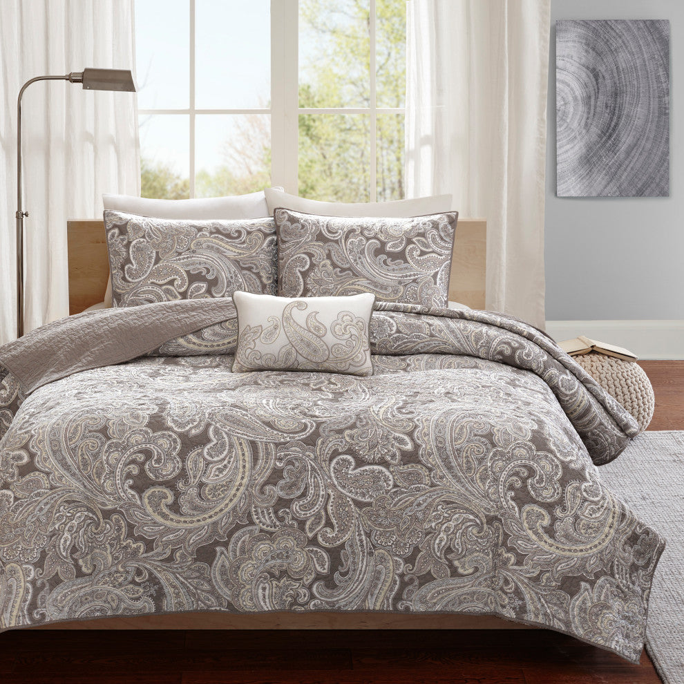 Madison Park Printed Coverlet Set, King/California King