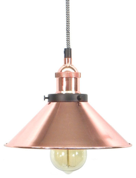 Chevron Copper Shade Pendant Light