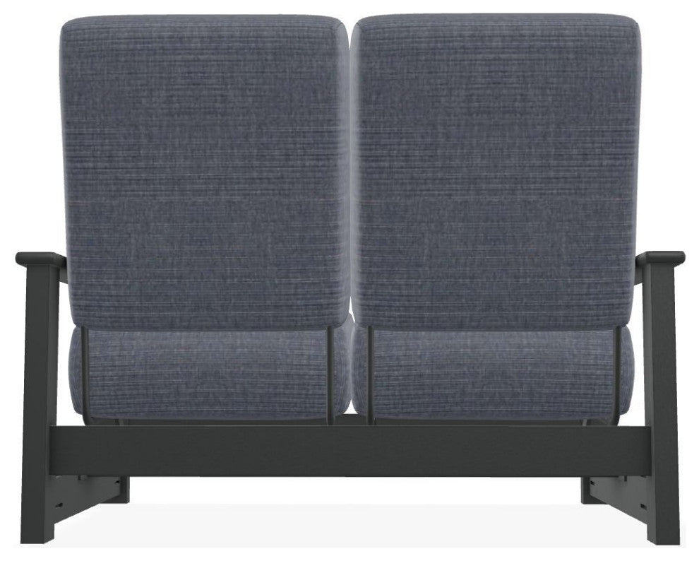 Leeward Deep Seat Outdoor Loveseat with Hidden Motion, Proven Denim/Graphite