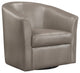 Faux Leather Upholstered Swivel Accent Chair, Champagne