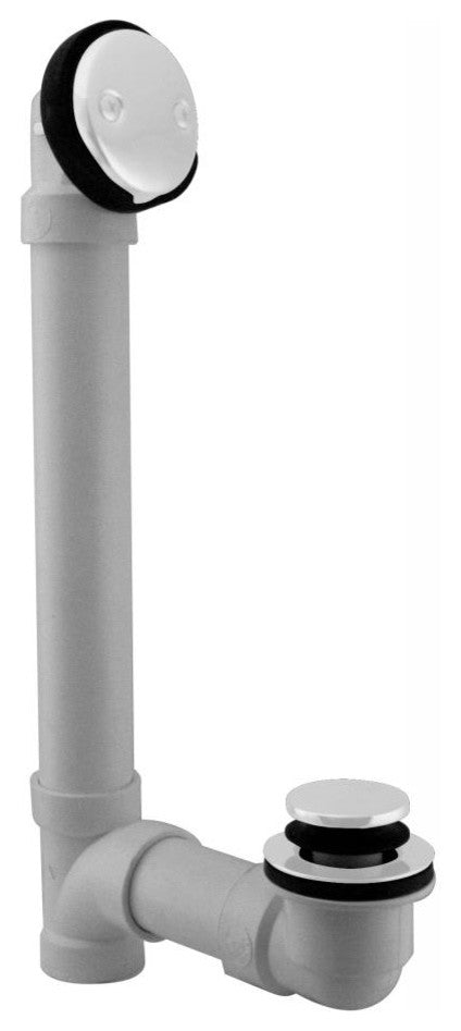 Tip Toe Sch. 40 PVC Bath Waste With Two-Hole Elbow In Polished Brass, Powder Coated White