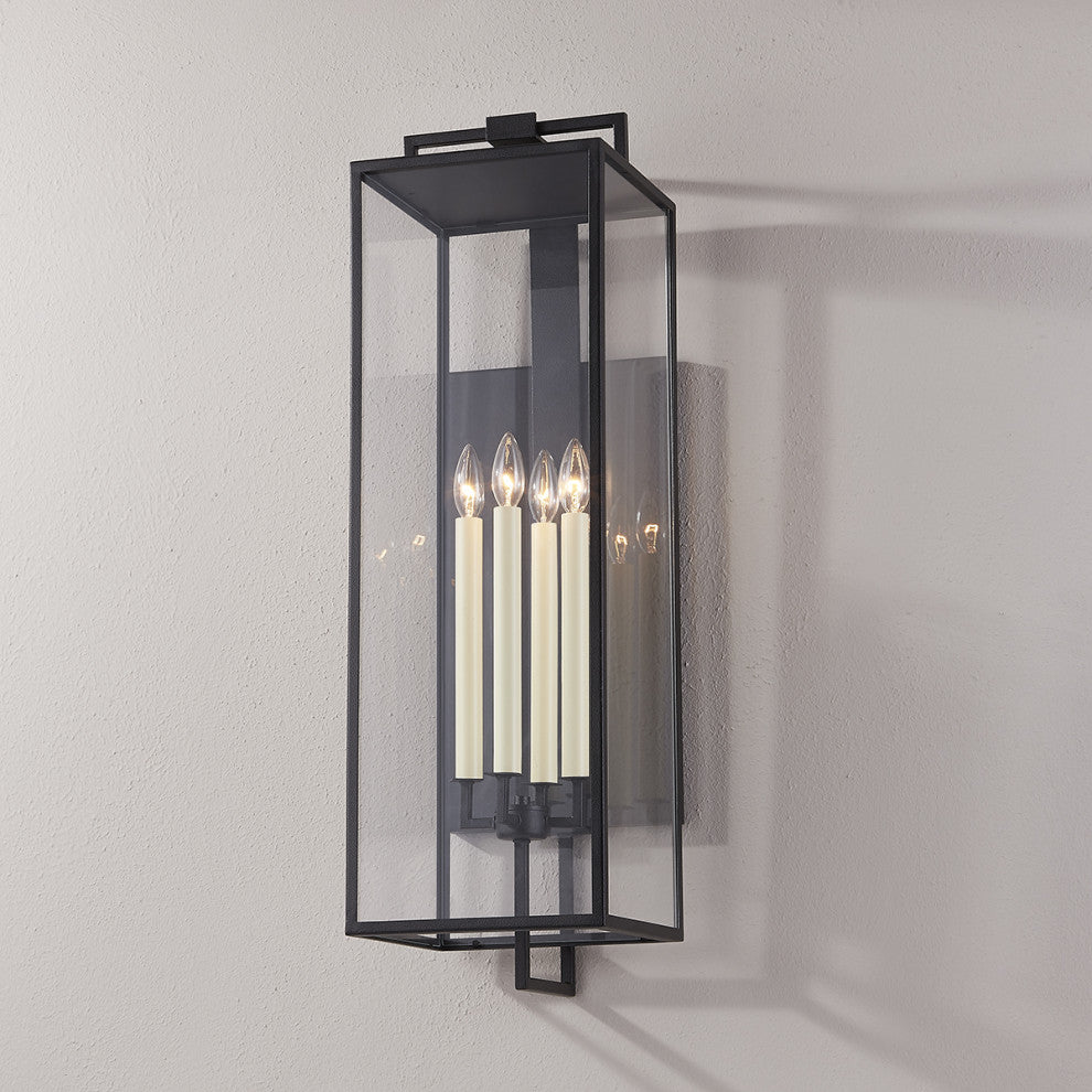 4-Light Exterior Xxlg Wall Sconce, Forged Iron
