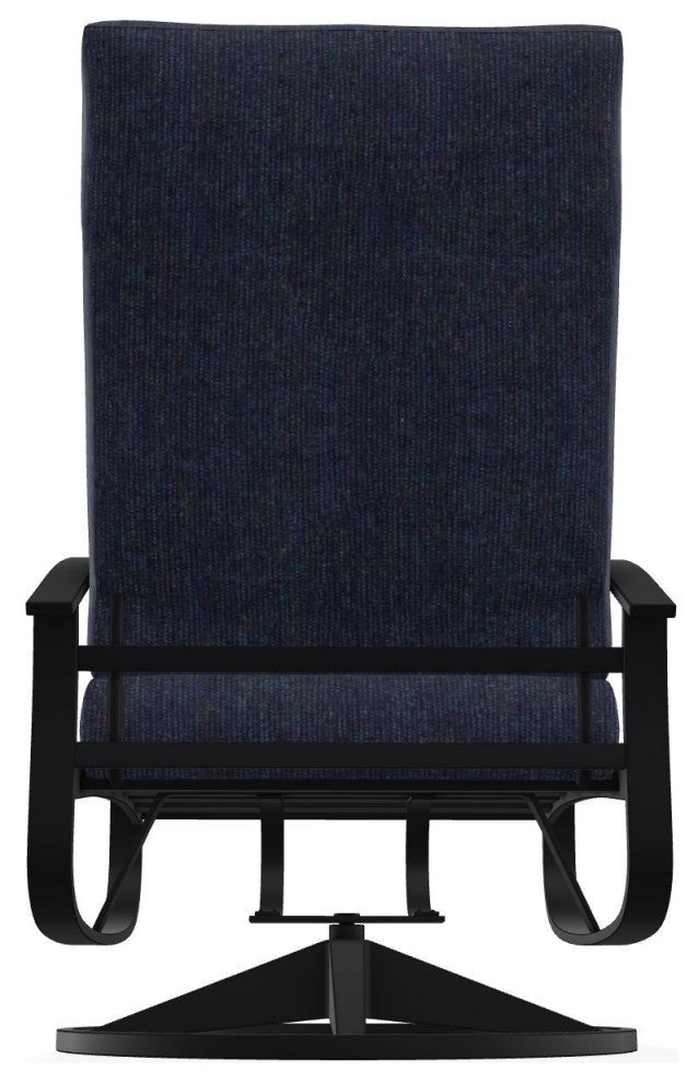 Belle Isle Cushion Deep Seat Outdoor Swivel Rocker, Indigo/Black