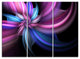 "Purple and Blue Psychedelic Flower" Metal Wall Art, 3 Panels, 36"x28"