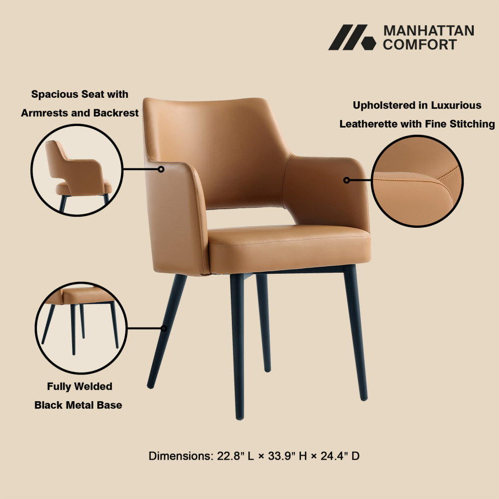 Manhattan Comfort Tremont Dining Arm Chair, Set of 2