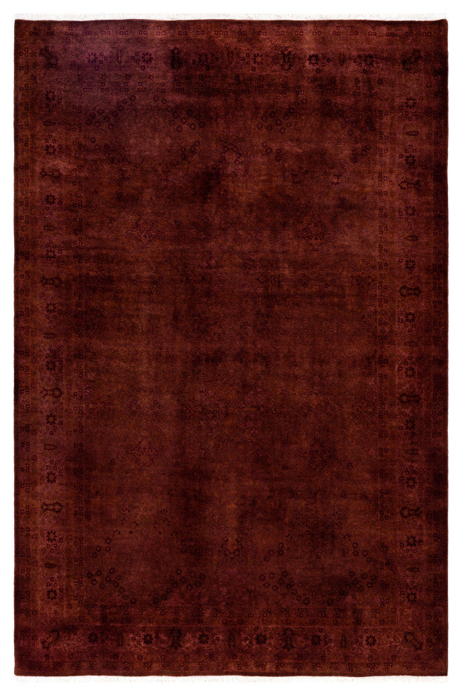 Overdyed One-of-a-Kind Hand-Knotted Area Rug Brown, 6' 3" x 9' 6"
